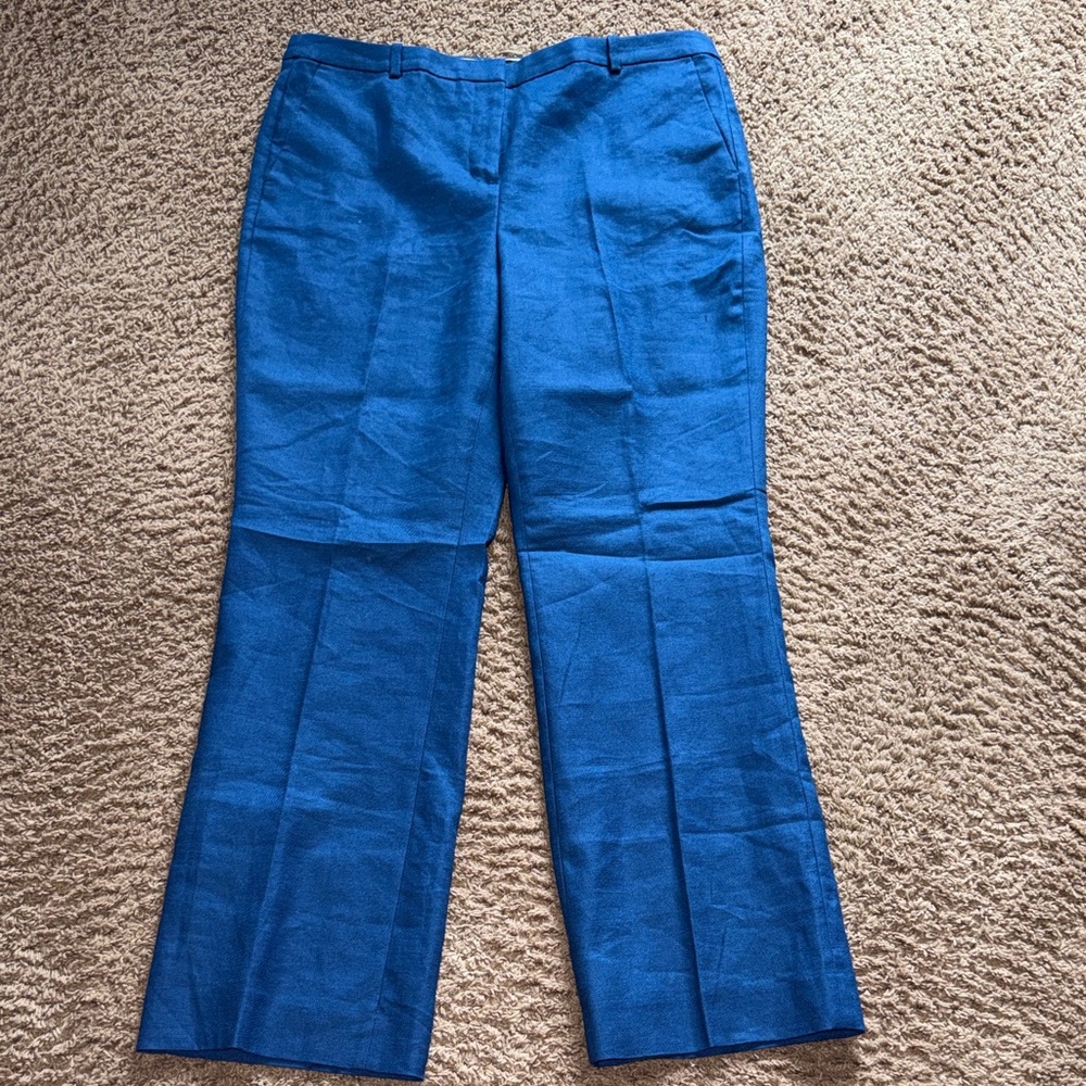 J. Crew Kaya Blue Linen Pants